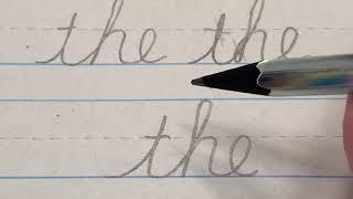 How to write "the" in cursive