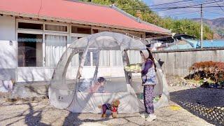 귀촌~! 시골집 마당 투명텐트 속 김장 20kg 도전 가마솥 수육과 딸기와인