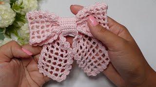 ️Amazing! Easy and cute bow! model 4 #crochet #coquette #bow