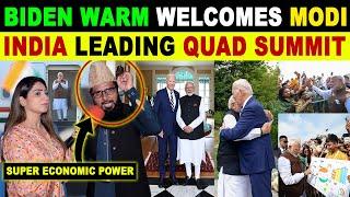 BIDEN WARM WELCOMES PM MODI IN USA | INDIA LEADING QUAD SUMMIT | PAK SHOCKING REACTION