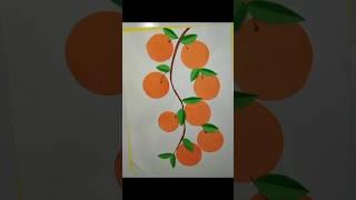 Orange tree Crafting tutorial for kids learning #shorts #shortsfeed #craft #diy