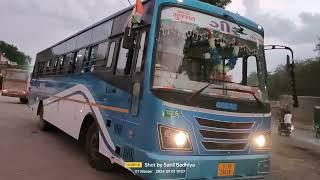 Back to Back GSRTC Bus Arriving and Departing From Shihor.