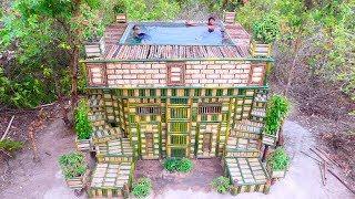 Amazing Build Swimming Pool Using Wooden Brick On Villa House bamboo