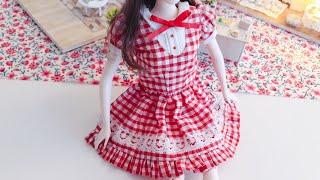 바비 원피스 만들기/Barbie doll dress making/인형옷만들기