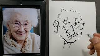 How to draw a Caricature of an elderly person (woman)