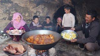 Cold Winter Day in a Cave and Cooking Village Style Food | Village Life of Afghanistan | Snow Day