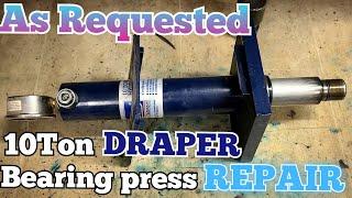 Repairing the Draper Workshop 10Ton bearing press that is leaking hydronic fluid.