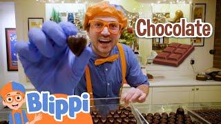 Blippi Makes Candy At The Chocolate Shop | Educational Videos for Kids