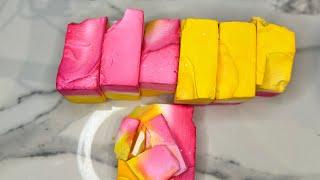 Ombré Series Pink & Yellow | Oddly Satisfying | ASMR | Gym Chalk Crushing