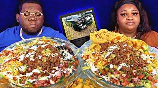 CAR WRECK ON LABOR DAY BUT GOD.. | MASSIVE TACO SALAD MUKBANG