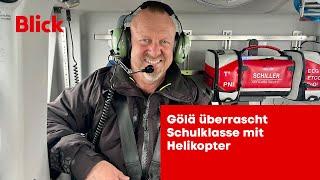 Gölä überrascht Schulklasse mit Helikopter