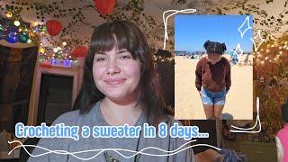 Crocheting a Sweater in 8 days.. | crochet challenge | crochet vlog | Destash Vlog #10