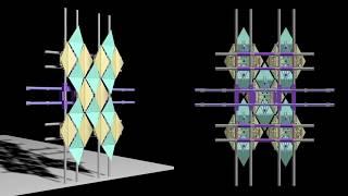 triangulated panels in square formation