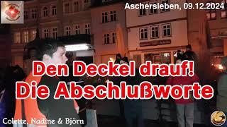 Den Deckel drauf! Die Abschlußworte von Colette, Nadine & Björn