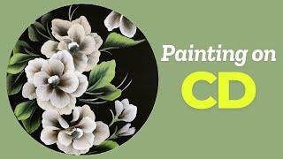 CD Painting Ideas | Smart Crafts to Recycle ️ Old CDs | Floral Colorful One Stroke Acrylic Painting