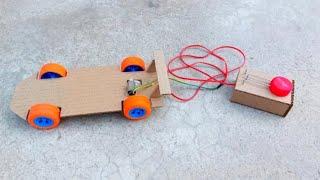 how to make rc car with dc motor || homemade car with cardboard || remote control car 