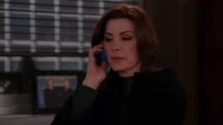 Alicia tells Cary that Will died, The Good Wife 5x16 The Last Call