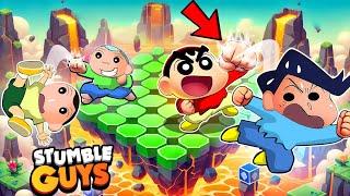 Shinchan Playing 3v3 Battle In Stumble Guys With Friends  | Shinchan Stumble Guys | Funny Game 