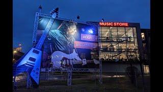 Inside Music Store in Cologne, Germany. One of Europe's biggest musical instruments shops.