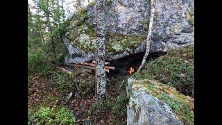 Day trip to northern woods, found a natural shelter. Bushcraft