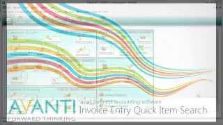 Avanti Accounts - Quick Item Search -  Small Business Accounting Software