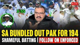 Africa bundled out Pakistan for 194, Shameful batting by Pak batters, Africa inflicted follow on