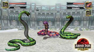 THE GIANT SNAKE TITANOBOA VS ARTHROPLEURA - GLACIER SNAKE TOURNAMENT || JURASSIC PARK BUILDER