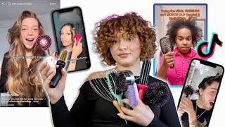 HAIRSTYLIST TESTS VIRAL TIKTOK CURLY HAIR TOOLS (watch this before you buy)