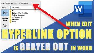 FIX:  Edit Hyperlink (Text to Display) Option is Grayed Out in WORD (Outlook, etc.)