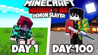 I Survived 100 Days as a DEMON SLAYER in HARDCORE Minecraft!