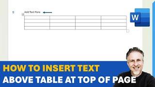 How to Insert Text Above a Table at the Top of a Page in MS Word - Simple Shortcut