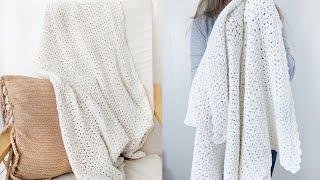 Super Easy Beginner Crochet Blanket Tutorial - Easy One Row Repeat Crochet Blanket