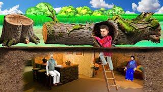 Thief Build Secret Shelter Inside Fallen Tree House Hindi Kahani Hindi Moral Stories Comedy Video