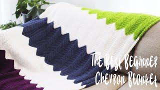 How to crochet the chevron blanket stitch • Best Crochet Chevron Blanket 4 Beginners!