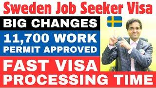 Sweden Job Seeker Visa Big Changes 2024 | 11,700 Work Permit Approved | Fast Visa Process Time 2024