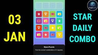 Stars Daily Puzzle 3 January | Today Stars Daily Combo | Stars Daily Combo Today| Star Puzzle Today