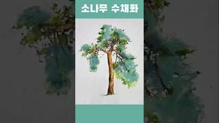 소나무 수채화 이대로 그려보세요 완전히 좋아집니다 Draw pine watercolors like this. It's completely better. #Pine_tree #소나무