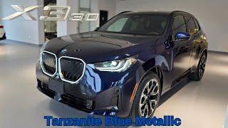 NEW ARRIVAL! 2025 BMW X3 30 xDrive Tanzanite Blue Metallic on Black M Sport #bmw #x3 #g45