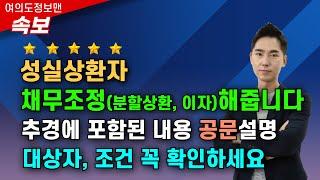 (속보)성실상환자 채무조정(분할상환, 이자지원) 발표!추경안 공문정보!⭐️대상자, 조건 꼭 확인하세요의견도 남겨주세요. 개선점은?