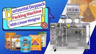 Horizontal doypack packing machine with 4 head linear weigher | Soonseal Packaging Machine