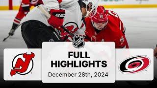 NHL Highlights | Devils vs. Hurricanes | December 28, 2024