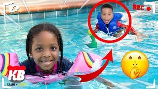 HIDE and SEEK in THE POOL with KYRA & KAM | KB FAMILY LIFE VLOGS