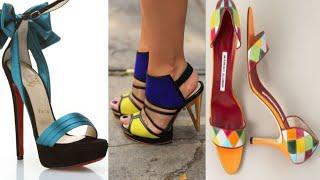 latest stylish high & mid pencil Heel Sandals Shoes collection ladies