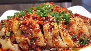 The chef teaches you the home-cooked method of Sichuan saliva chicken, the steps are detailed,