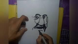 how to make gandhi ji with black marker /easy for bignners