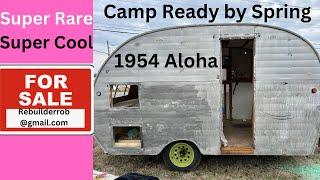 Ep406 Super Rare, Ultra Cool 1954 Aloha up FOR SALE. Vintage camper rebuild.