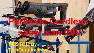 Parkside 20V Cordless Saber Saw PSSAP 20 Li D5