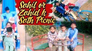 Boys are riding on slides in Park || Huzaifa vlogs || Sahil & Zahid