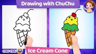 How to Draw an Ice Cream Cone? - Drawing with ChuChu - ChuChu TV Drawing for Kids Easy Step by Step