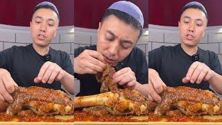 ASMR BEEF TROTTERS WITH SPICY GARLIC PASTE EATING